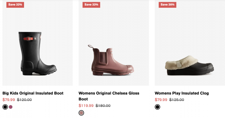 Hunter hot sale boots promo